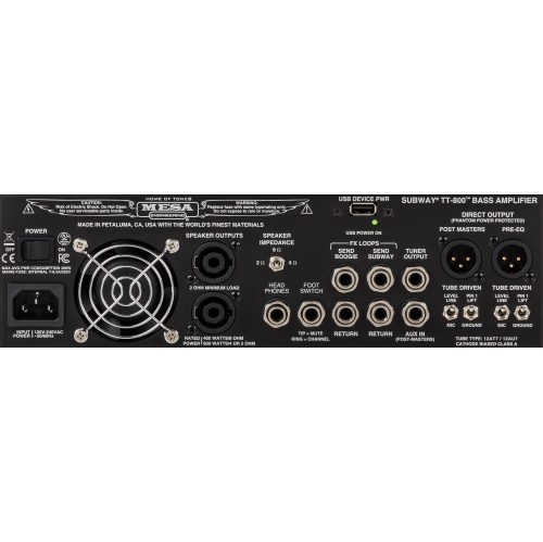 Mesa Boogie Subway TT-800 Two-Channel Tube Bass Head