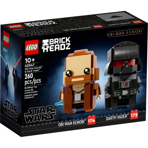 LEGO BrickHeadz : Star Wars - Obi-Wan Kenobi et Dark Vador - Ensemble de  construction de 260 pièces [LEGO, #40547, 10 ans et plus]