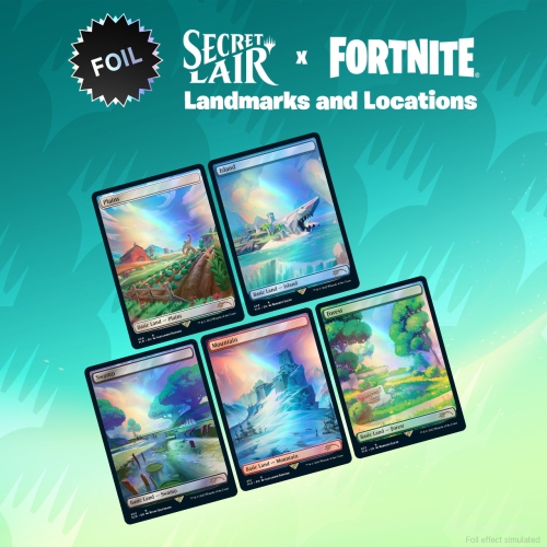 Jeu de société Magic: Jeu de cartes à collectionner The Gathering Secret Lair x Fortnite: Points de repère et emplacements – Feuille métallique
