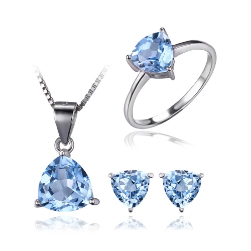 Pendentif en Argent sterling .925 avec 0 CTW Topaze Bleu