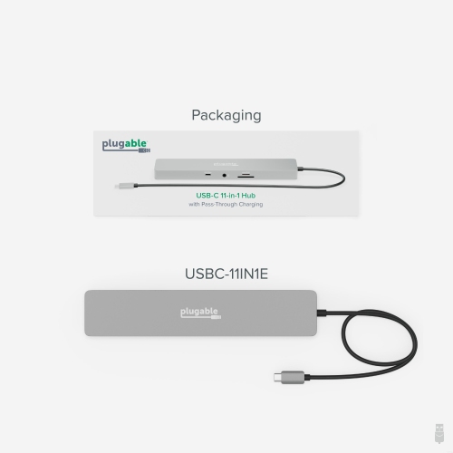 Plugable USBC-11IN1E USB-C 11-IN-1 Hub With Ethernet