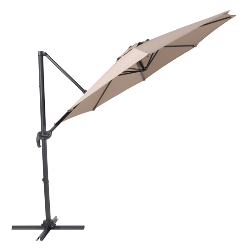CorLiving Tan Fabric Offset Patio Umbrella