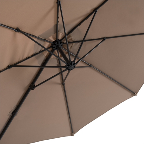 CorLiving Tan Fabric Offset Patio Umbrella