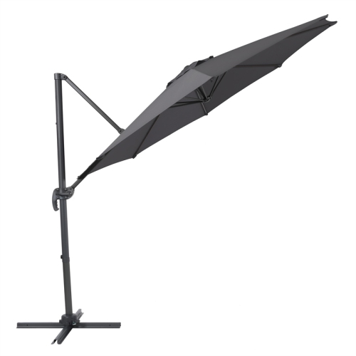 CorLiving Gray Fabric Offset Patio Umbrella