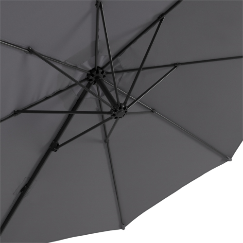 CorLiving Gray Fabric Offset Patio Umbrella