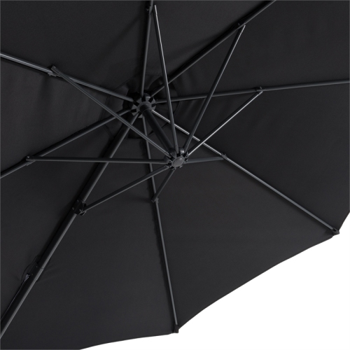 CorLiving Black Fabric Offset Patio Umbrella