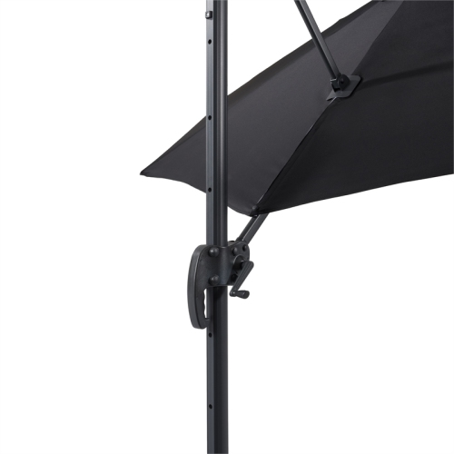 CorLiving Black Fabric Offset Patio Umbrella
