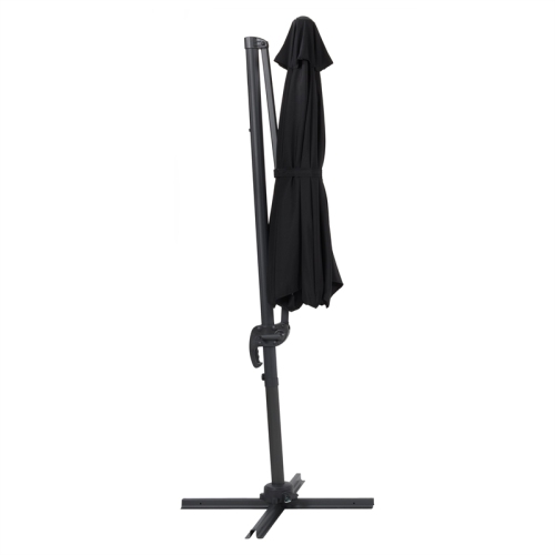 CorLiving Black Fabric Offset Patio Umbrella