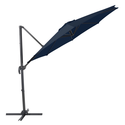 CorLiving Navy Blue Offset Tilting Patio Umbrella