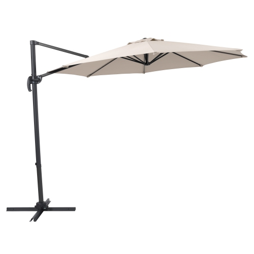 CORLIVING  Off Offset Tilting Patio Umbrella In White