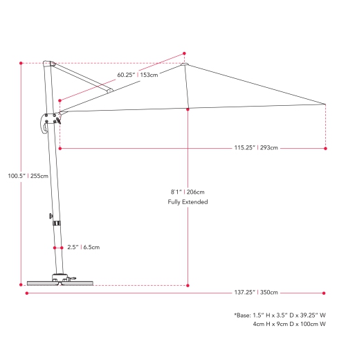 CorLiving Off White Offset Tilting Patio Umbrella