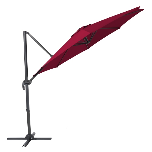 CorLiving Wine Red Offset Tilting Patio Umbrella