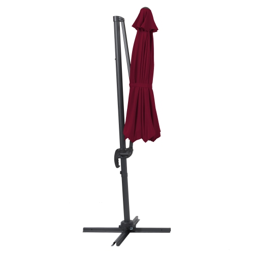 CorLiving Wine Red Offset Tilting Patio Umbrella