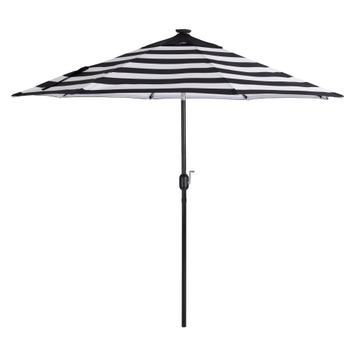 Corliving Pegasus 9ft Outdoor Tilting Patio Umbrella, Lighted Outdoor Umbrella with Solar Lights, for Patio, Backyard, Balcony