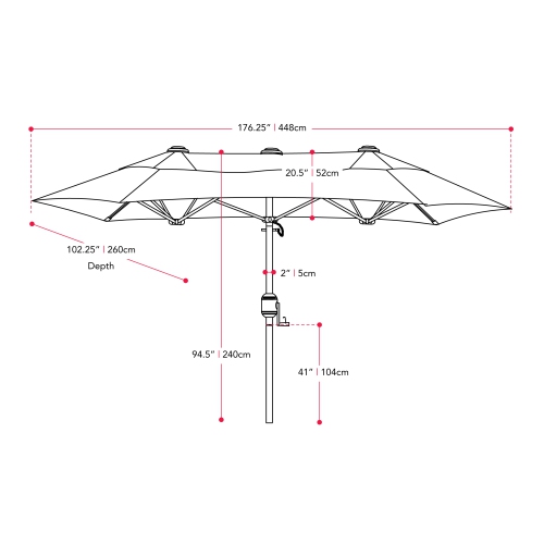 CorLiving 15ft Double Patio Umbrella