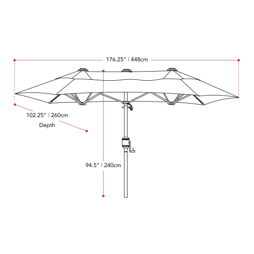 CorLiving 15ft Double Patio Umbrella