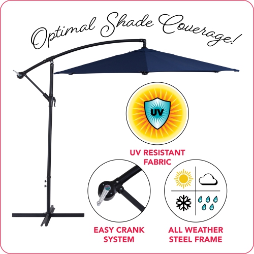 CorLiving 9ft Tilting Cantilever Patio Umbrella