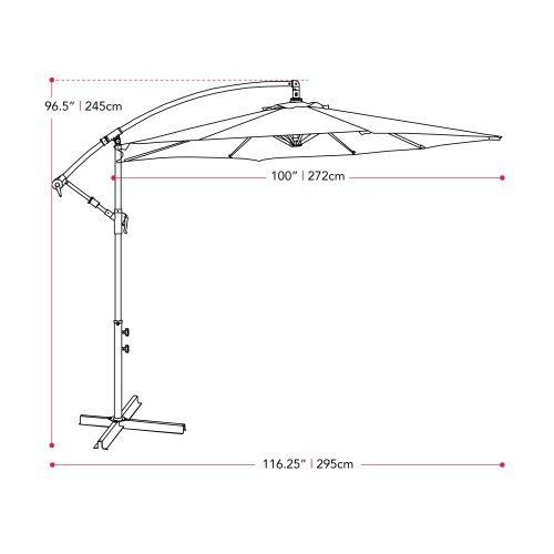 CorLiving 9ft Tilting Cantilever Patio Umbrella