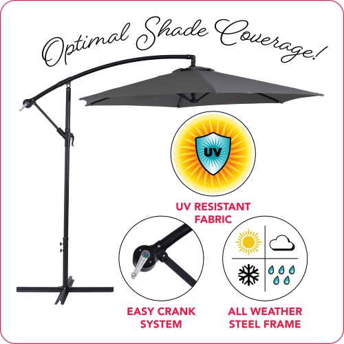 CorLiving 9ft Tilting Cantilever Patio Umbrella