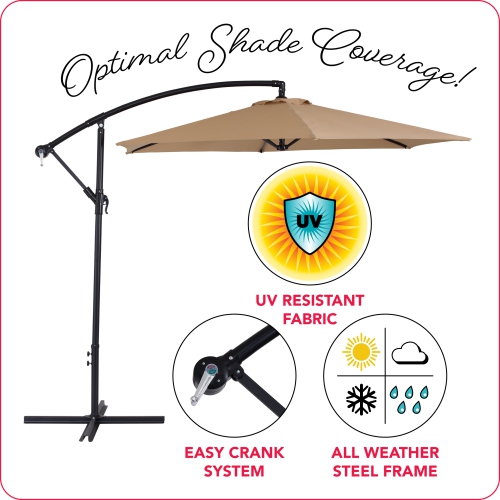 CorLiving 9ft Tilting Cantilever Patio Umbrella