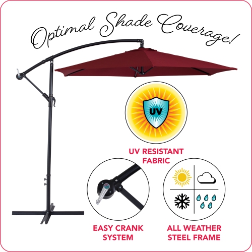 CorLiving 9ft Tilting Cantilever Patio Umbrella