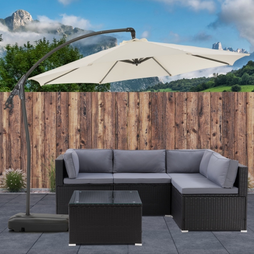 CorLiving 9.5 Ft Cantilever Patio Umbrella in White