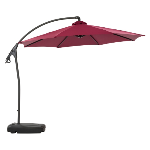 CorLiving 9.5 Ft Cantilever Patio Umbrella in Wine Red