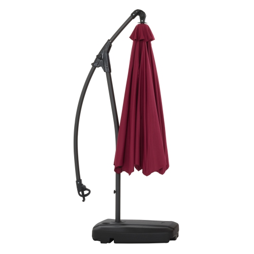 CorLiving 9.5 Ft Cantilever Patio Umbrella in Wine Red