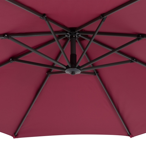 CorLiving 9.5 Ft Cantilever Patio Umbrella in Wine Red