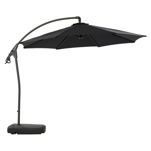 CorLiving 9.5 Ft Cantilever Patio Umbrella in Black