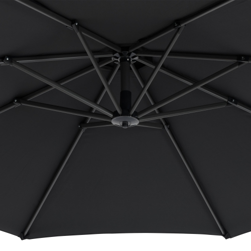 CorLiving 9.5 Ft Cantilever Patio Umbrella in Black