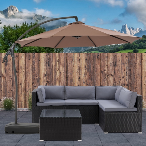 CorLiving 9.5 Ft Cantilever Patio Umbrella in Sand