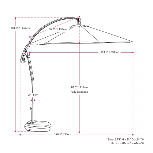 CorLiving 9.5 Ft Cantilever Patio Umbrella in Sand
