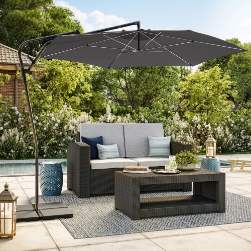 CorLiving 10ft Cantilever Patio Umbrella, Tilting