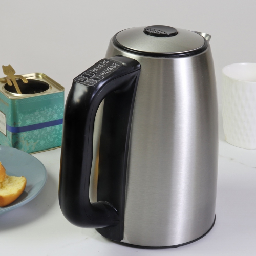 Kenmore 1.7 L Cordless Electric Kettle, 6 Temperature Pre-Sets, Stainless Steel Teakettle, Auto Shut-off, Keep Warm, and Boil-Dry Protection