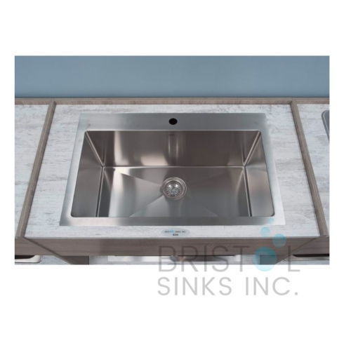 Évier de cuisine à cuve unique à 1 trou en acier inoxydable Bristol Sinks