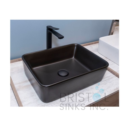 Bristol Sinks Black Rectangular Vessel Vanity Sink