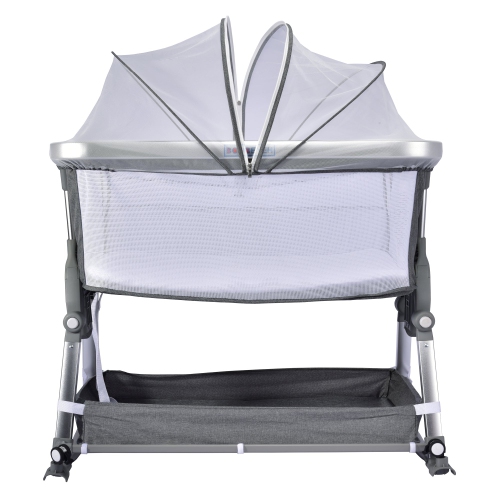 Borncerella bassinets model a 2 in 1 for newborn baby, gray
