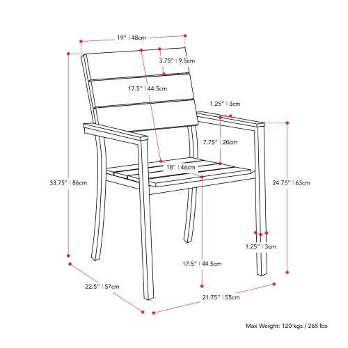 CorLiving Sun Bleached Outdoor Dining Chairs