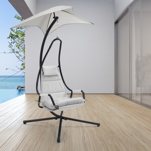 CorLiving Kinsley Chaise Lounge Chair with Canopy