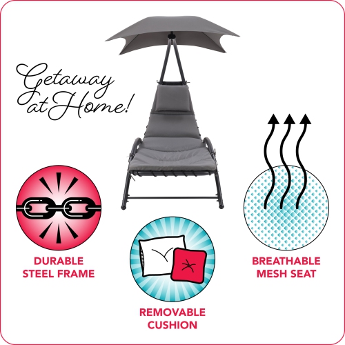 CorLiving Lounge Chair with Canopy