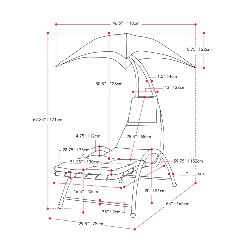 CorLiving Lounge Chair with Canopy