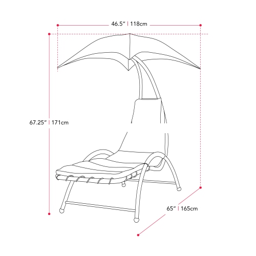 CorLiving Lounge Chair with Canopy
