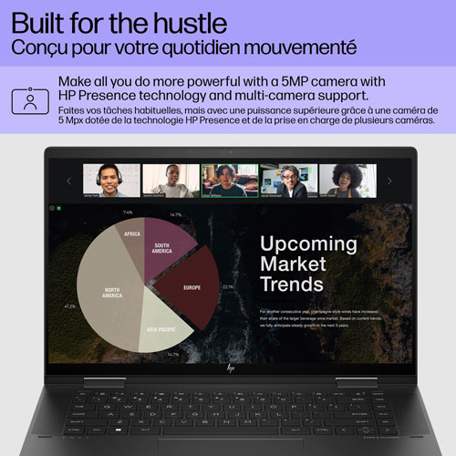 Portable 2-en-1 à écran tactile DELO de 15 po ENVY x360 de HP - Noir