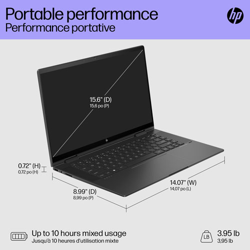 Portable 2-en-1 à écran tactile DELO de 15 po ENVY x360 de HP - Noir