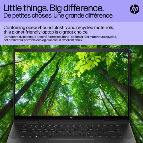 Portable 2-en-1 à écran tactile DELO de 15 po ENVY x360 de HP - Noir (Ryzen 7 7730U d'AMD/SSD 1 To/RAM 16 Go/Windows 11)