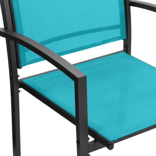 CorLiving Everett 4 Piece Patio Metal Outdoor Conversation Set with Loveseat, 2 Single Chairs and Glass Tabletop, Weather Resistant, for Small