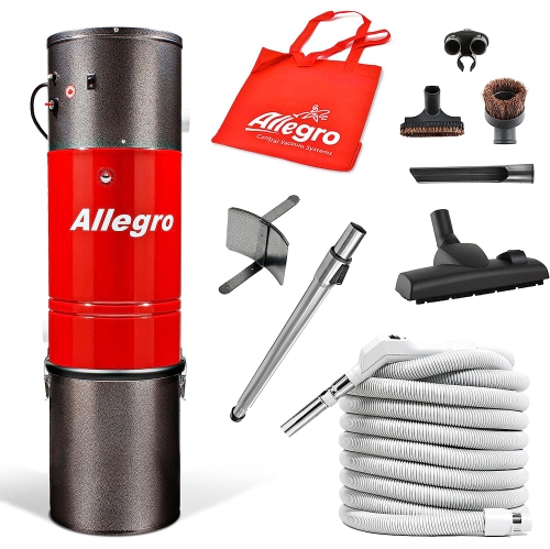 ALLEGRO VACUUMS  Allegro Mu4101 Heavy Duty Powerful Central Vacuum System, Tangential Discharge Bypass Ametek Lamb Motor, Hybrid Filtration \w Premium