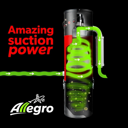 Allegro MU4101 Heavy Duty Powerful Central Vacuum System, Tangential Discharge Bypass Ametek Lamb Motor, Hybrid Filtration with Premium Deluxe Rug