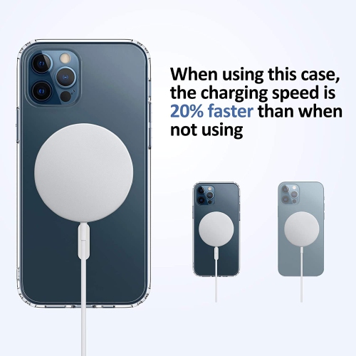 【CSmart】 Étui arrière de charge sans fil magnétique hybride compatible MagSafe pour iPhone 13, or rose